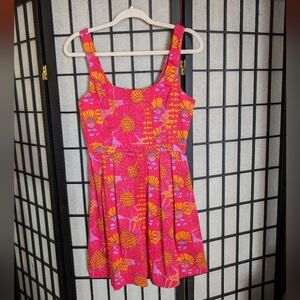 Julie Brown Pink Floral Cotton Dress